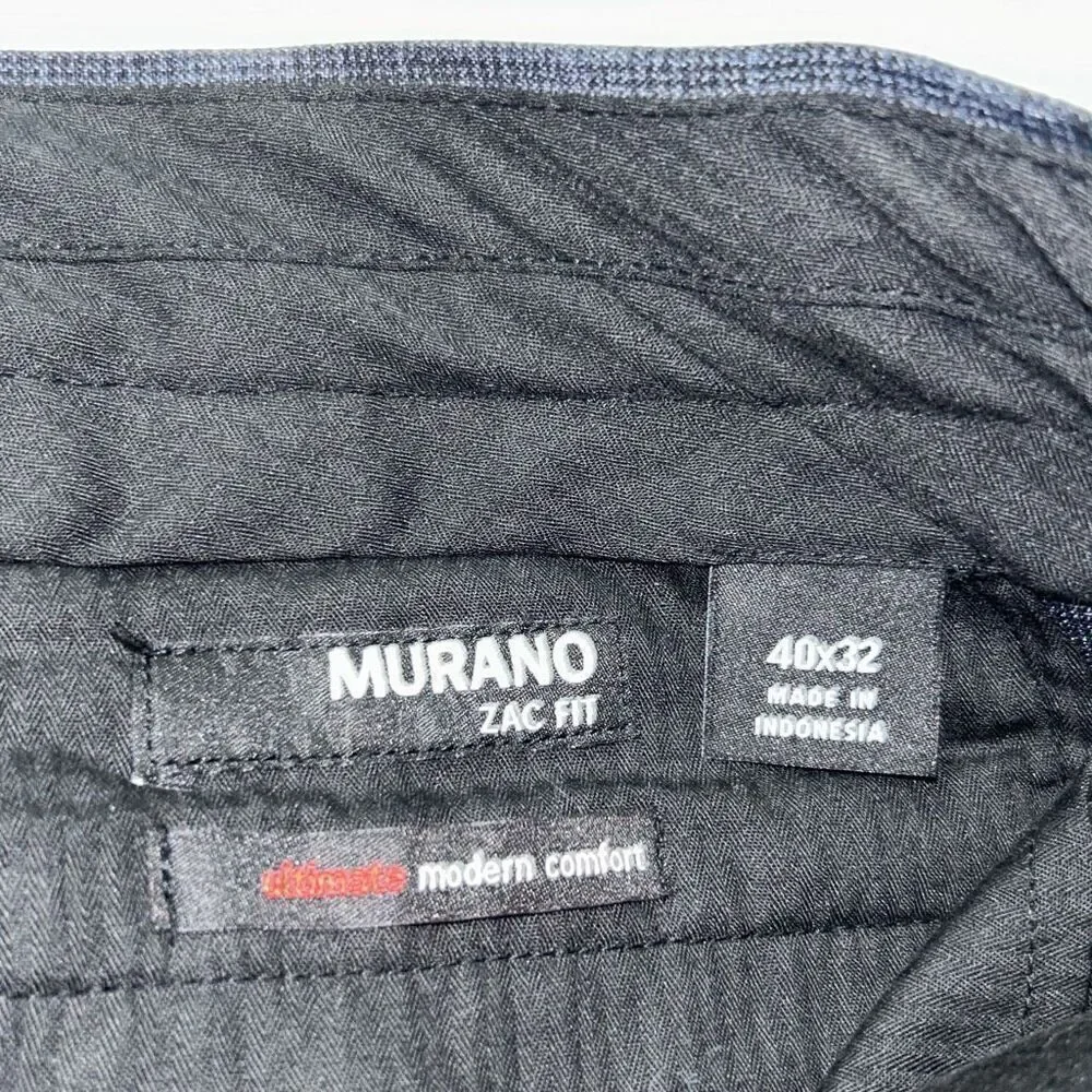 Murano Zac fit black blue plaid dress pants 40:32